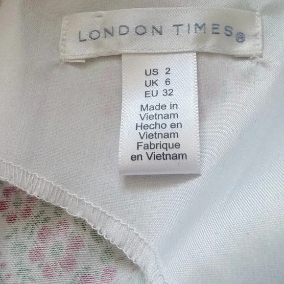 London Times Sleeveless Floral Midi Dress | Resort / Preppy Summer midi dress - Picture 8 of 10